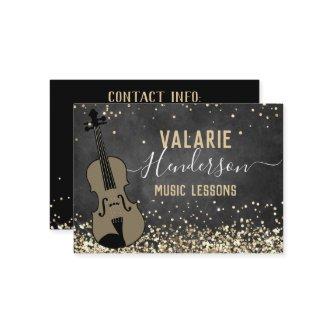 Violin Lessons Gold Glitter