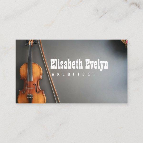 violin musical on blue background with copy space