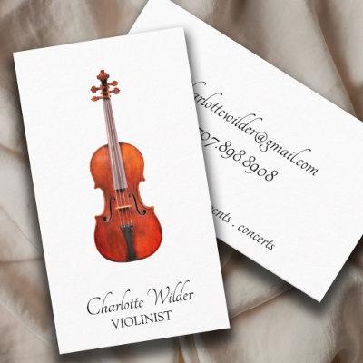 Violin Musician Black On White