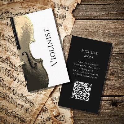 Violin Performer Musical Minimalist QR code