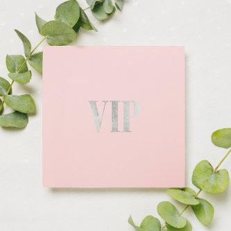 VIP Chic Quote Blush Pink Silver Typography Text Square