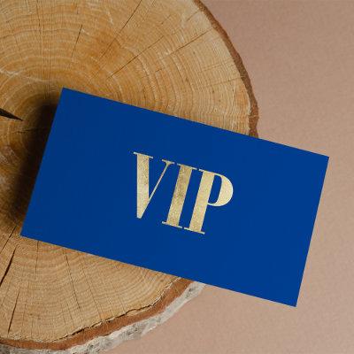 VIP Chic Quote Classic Blue Gold Typography Text