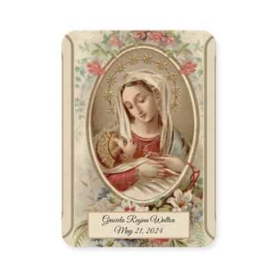 Virgin Mary Baptism  Remembrance Holy Card