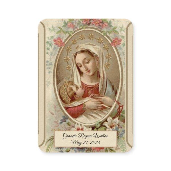 Virgin Mary Baptism  Remembrance Holy Card