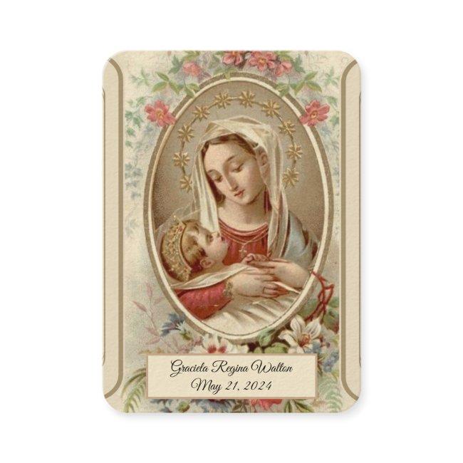 Virgin Mary Baptism Remembrance Holy Card