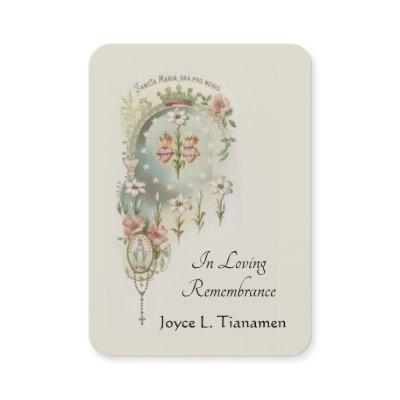 Virgin Mary Catholic Funeral Memorial Holy Card