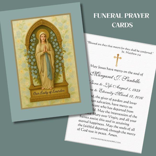 Virgin Mary Catholic Funeral Memorial Holy Card