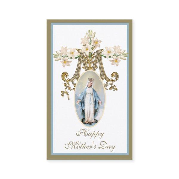 Virgin Mary Mother's Day Remembrance Holy Card