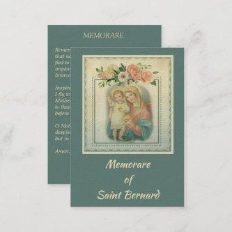 Virgin Mary with Baby Jesus Memorare Holy Card