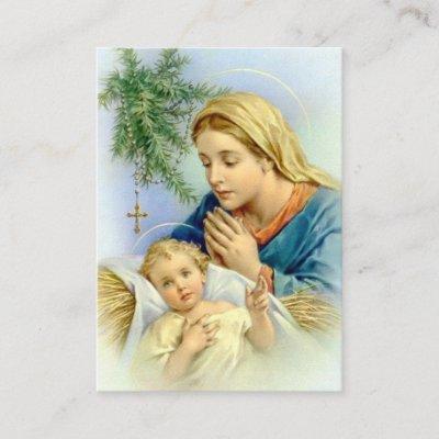 Virgin Mother Mary and Baby Jesus Holy Card