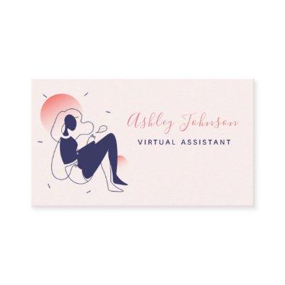 Virtual Assistant Remote Worker Pretty Calligraphy