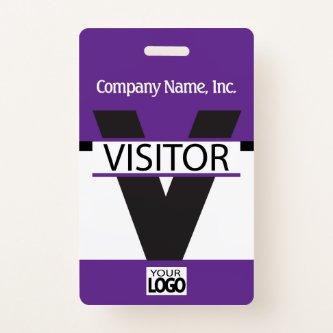 Visitor Badge with your Logo - Purple
