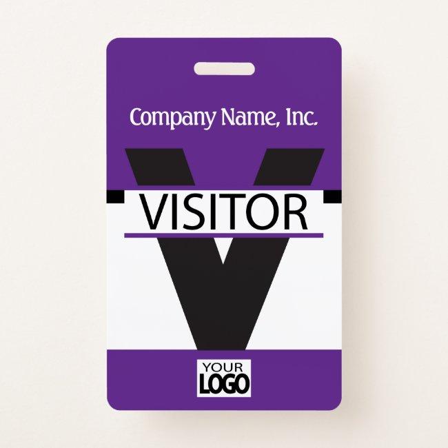 Visitor Badge with your Logo - Purple