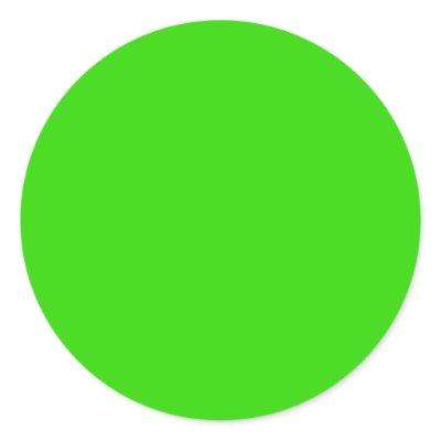 Visual Identifiers Nothing But Color Bright Green Classic Round Sticker