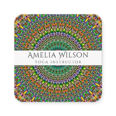 Vivid Jungle Garden Mandala Square