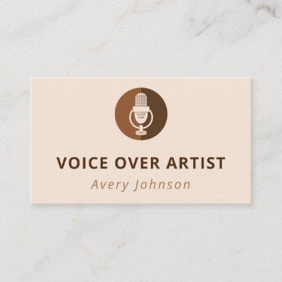 Voice Over Artist Retro Brown Microphone Cream