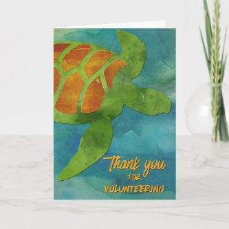 Volunteer Thanks Sea Turtle or MarineConservation Thank You Card