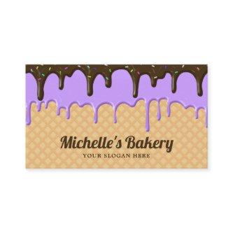 Waffle Purple Icing Drips Pastry Chef Bakery