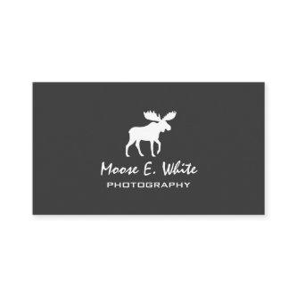 Walking Moose Silhouette Grey and White