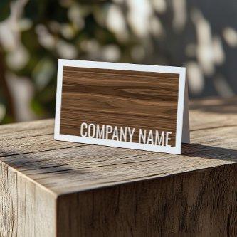 Walnut Tree Wood Design White Border Card