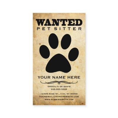 wanted pet sitter poster