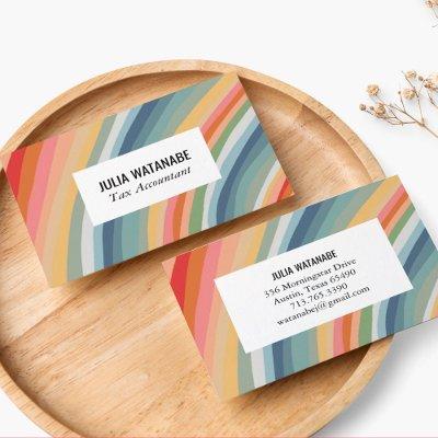 Warm Earthy Rainbow Minimalist Stripes Handmade