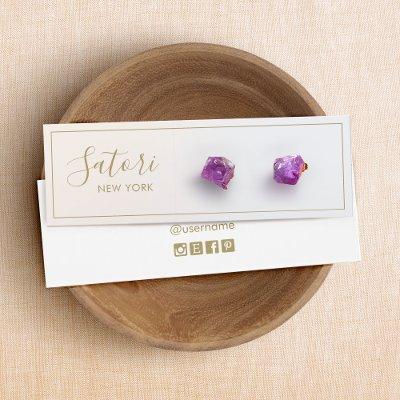 Warm Silver Gray Ombre Script Stud Earring Display
