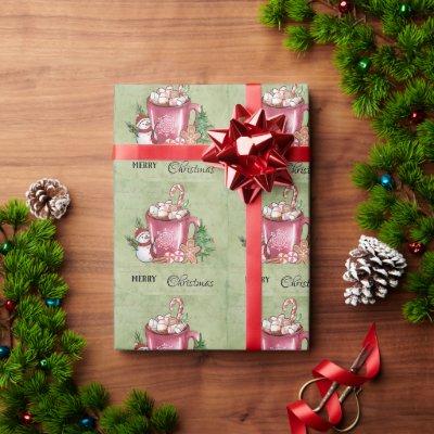 Warm Winter Cup Merry Christmas Happy Holidays Wrapping Paper