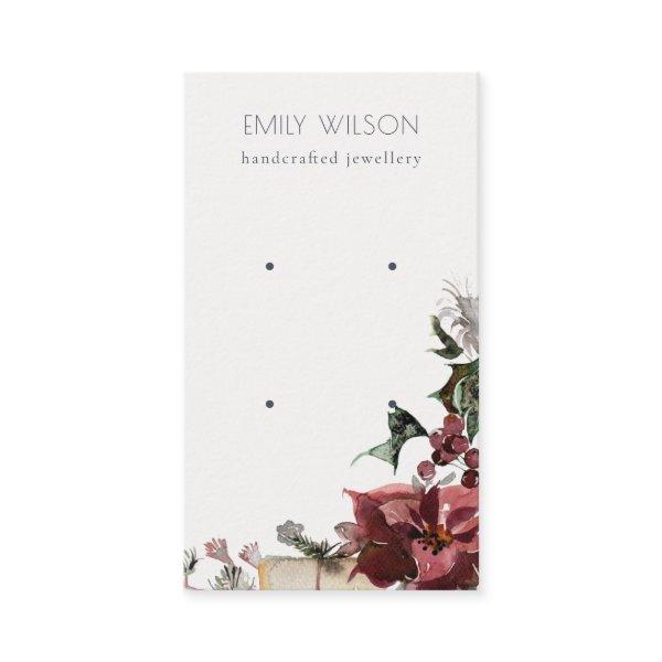 Warm Winter Festive Foliage Stud Earring Display