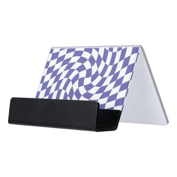 Warped Checkerboard Checks Pattern Retro Desk  Holder