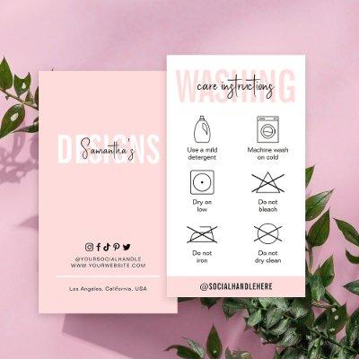 Washing Instructions Blush Pink Clothing Care