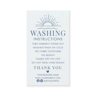 Washing Instructions Clothing Shirt Care with Sun