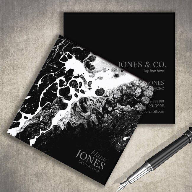 Water and Stone Abstract Black and White ID793 Square