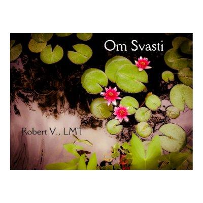 Water lilies and koi pond poster