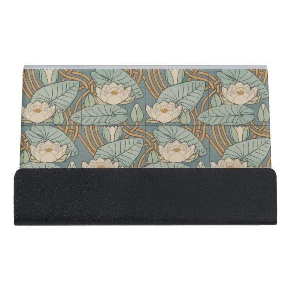 Water Lilies Lily Art Nouveau Nature Desk  Holder