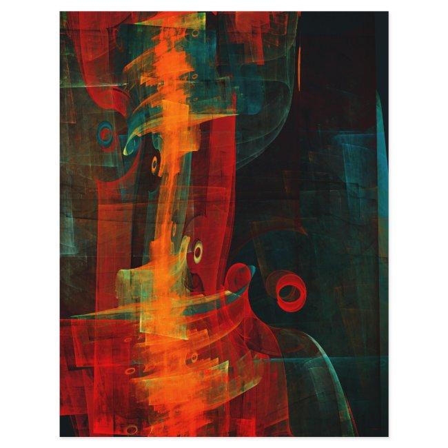 Water Orange Red Blue Modern Abstract Art Pattern