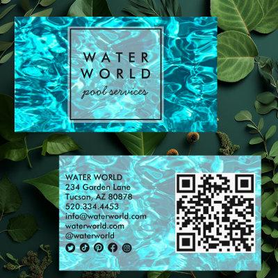 Water Sparkles Swimming Pool Service Photo QR Code