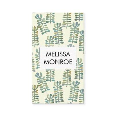 Watercolor Abstract Botanical Seaweed Nature Chic