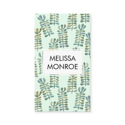 Watercolor Abstract Botanical Seaweed Nature Chic