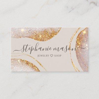 Watercolor Abstract Gold Glitter