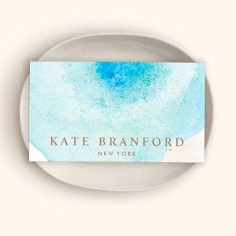 Watercolor Abstract in Turquoise Blue