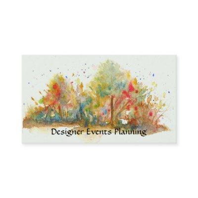 Watercolor Abstract Landscape Art Trees Forest