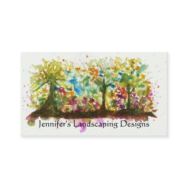 Watercolor Abstract Landscape Art Trees Forest