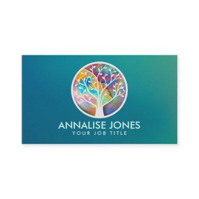 Watercolor Abstract Tree - Female Profile Shape