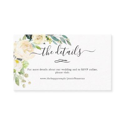 Watercolor Alabaster Flowers Wedding Details