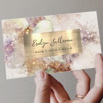 watercolor and faux gold foil