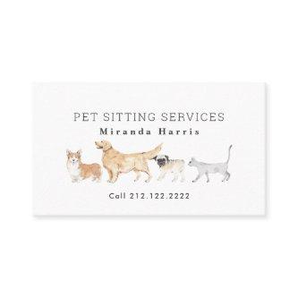 Watercolor Animals Pet Sitter Dog Walker