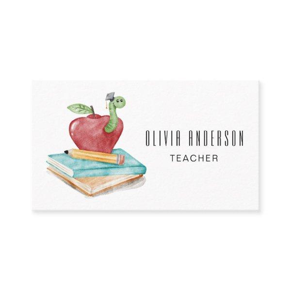 Watercolor Apple And Caterpillar Modern Teacher