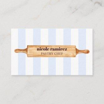 Watercolor Bakers Rolling Pin Patisserie striped