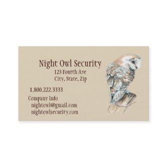 Watercolor Barn Owl Security Business